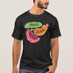Camiseta Peace Love Vegan Day
