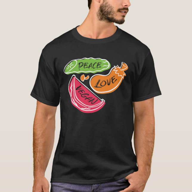 Camiseta Peace Love Vegan Day (Frente)
