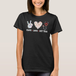Camiseta Peace Love Vet Tech Veterinarian Veterinary Techni