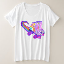 Peace Love Vintage 1960s - Skate cor-de-rosa T-Shi