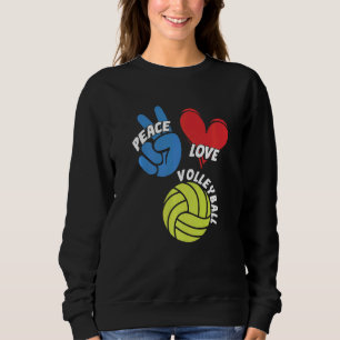 Camiseta Peace Love Voleibol Player Game Team Coach Sett