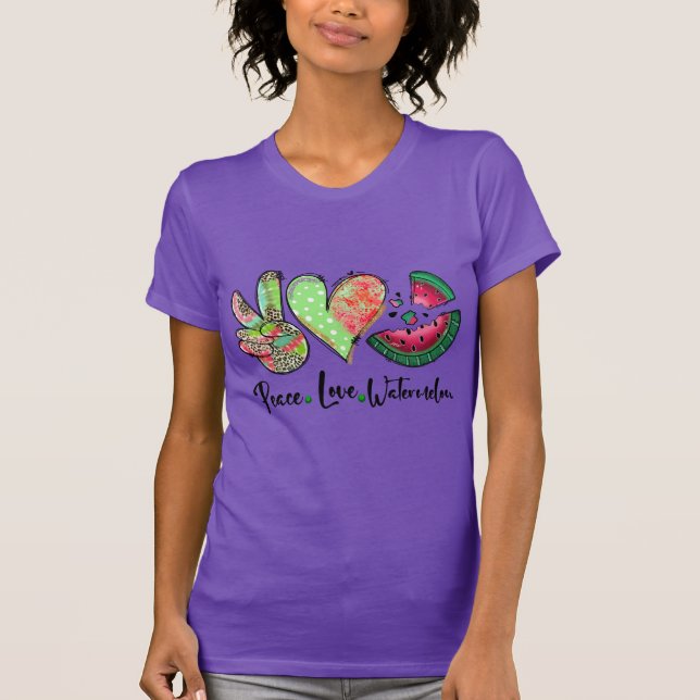 Camiseta Peace Love Watermelon, SUMMMER GIFT IDEA (Frente)