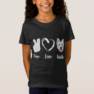 Camiseta Peace Love Westie West Highland White Terrier Gift