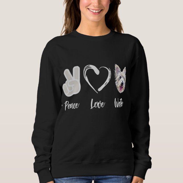 Camiseta Peace Love Westie West Highland White Terrier Gift (Frente)