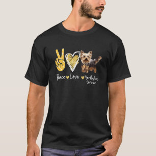 Camiseta Peace Love Yorkshire Terrier Dog