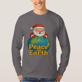Camiseta Peace on Earth Santa Christmas Holiday Gift Tee