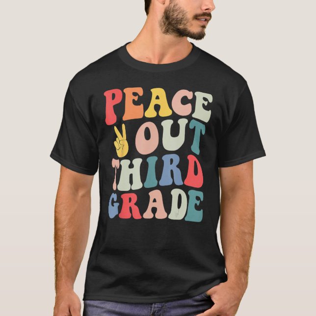Camiseta Peace Out 3rd Grade Retro Pastel Happy Last Day Ou (Frente)