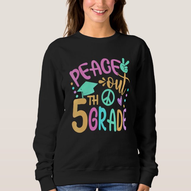 Camiseta Peace Out 5 Grade Bye Bye School Hello Summer (Frente)