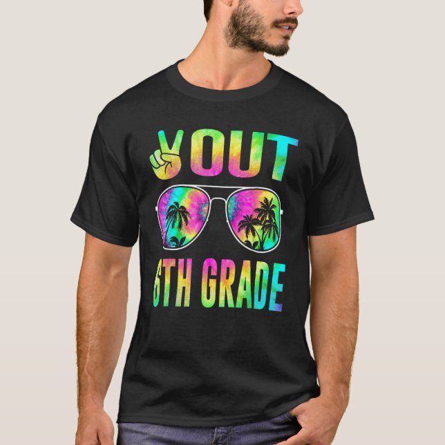 Camiseta Peace Out 6th Grade Tie Dye Graduation Last Day Of (Frente)