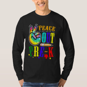 Camiseta Peace Out Pre-K - Último Dia de Formando Pré-K Esc