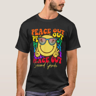 Camiseta Peace Out Second Grade Graduation Shirt Kid Smile 