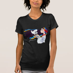 Camiseta Peace pomve girl apóia a Ucrânia e mantém-se firme