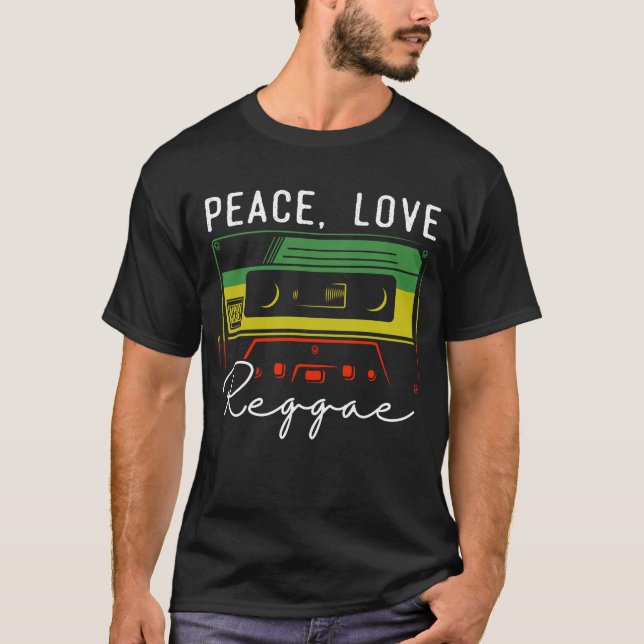 Camiseta Peace Reggae Music Love Rasta Jamaica (Frente)