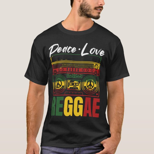 Camiseta Peace Reggae Music Rasta Jamaica (Frente)