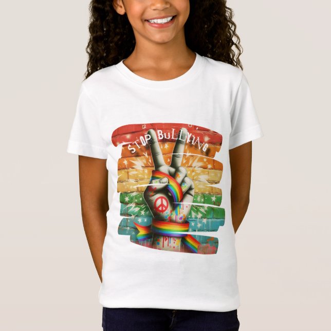 Camiseta Peace Sign Anti-Bullying T-ShirtT-Shirt (Frente)