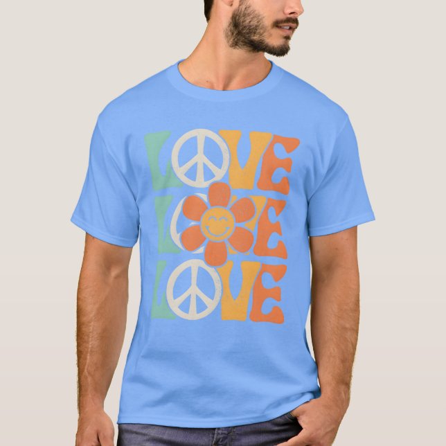 Camiseta Peace Sign Love 60s 70s Costume 70heme Party frien (Frente)