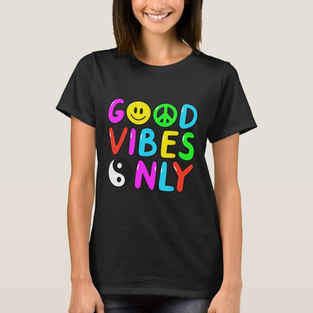 Camiseta PEACE SIGN LOVE 60s 70s Groovy Hippie Costume Hall (Frente)