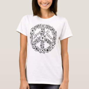 Camiseta PEACE SIGN LOVE 60s 70s, Hippie Halloween Costume