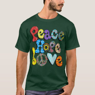 Camiseta PEACE SIGN LOVE 60s 70s Tie Dye Hippie Halloween C
