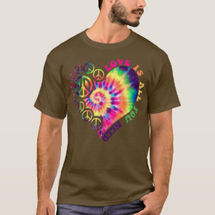 Camiseta PEACE SIGN LOVE 60s 70s Tie Dye Hippie Halloween C