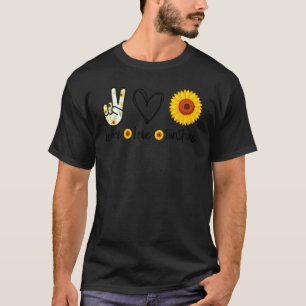 Camiseta Peace Summer Hippie Sunflower Peace Love Sunshin