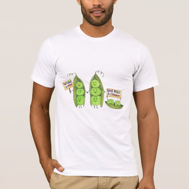 Camiseta Peace - We Come in Peas (Frente)