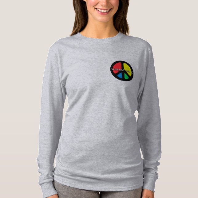 Camiseta PEACE X geração feminina (Frente)