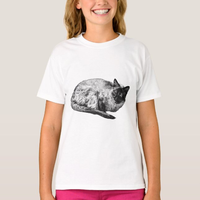 Camiseta Peaceful cat, shaded for winter (Frente)