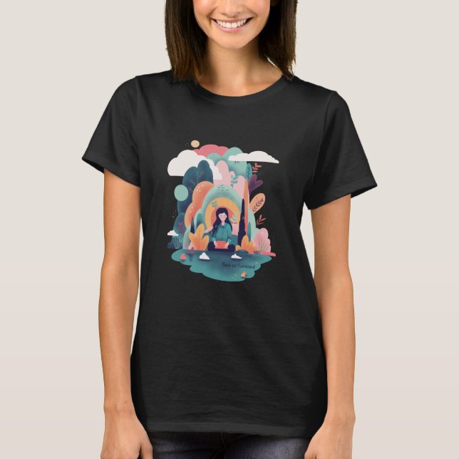 Camiseta Peaceful Meditation Girl In Nature (Frente)