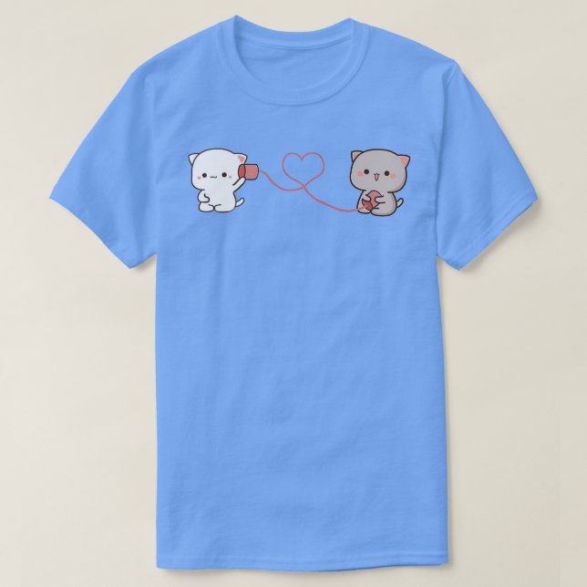 Camiseta peach and goma mochi cat 1  (Frente do Design)