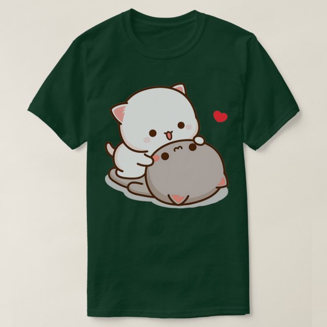 Camiseta Peach and Goma Mochi Cat Love  (Frente do Design)