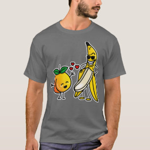 Camiseta Peach Banana, uma engraçada caricatura travessa do