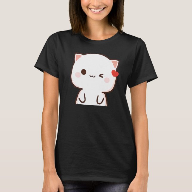 Camiseta Peach E Goma Mochi Cat (Frente)