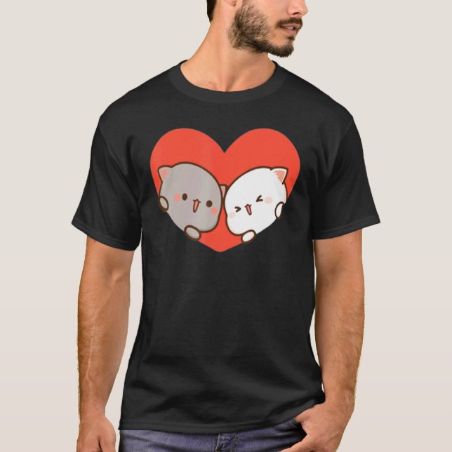 Camiseta Peach E Goma Mochi Cat Love (Frente)
