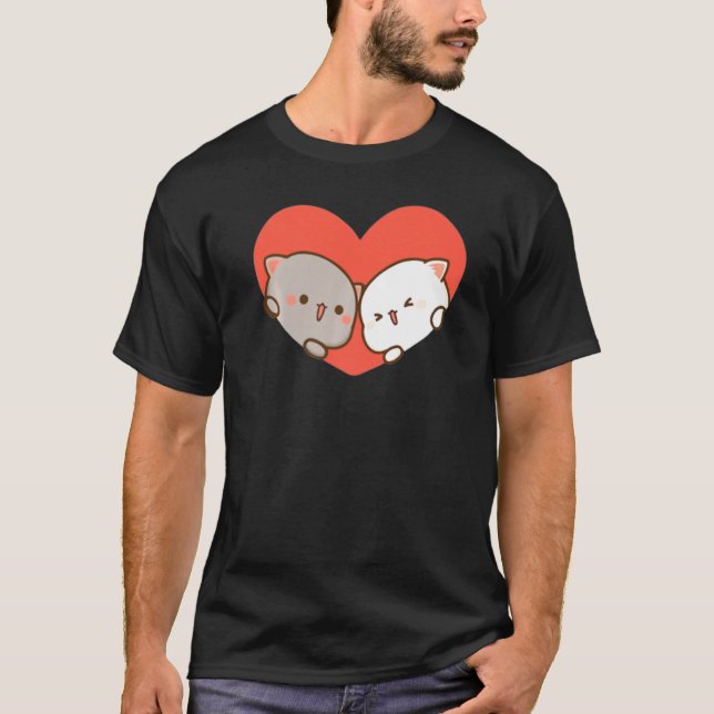 Camiseta Peach E Goma Mochi Cat Love (Frente)