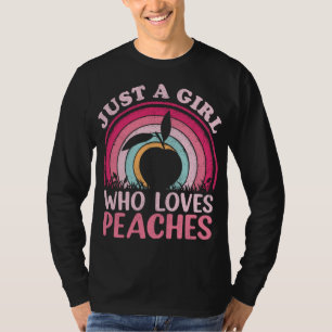 Camiseta Peach Fruta Lover Vintage Apenas Uma Menina Que Am