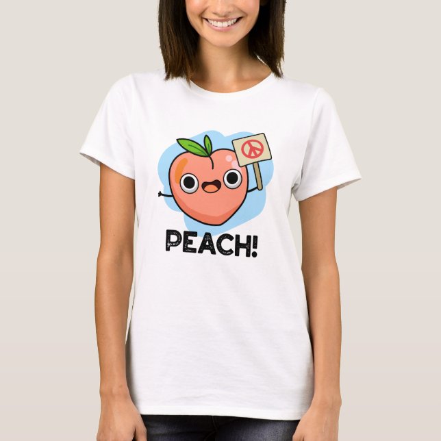 Camiseta Peach Funny Peace Fruta Pun (Frente)