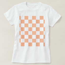 Camiseta Peach Fuzz Verificado Padrão Gingham
