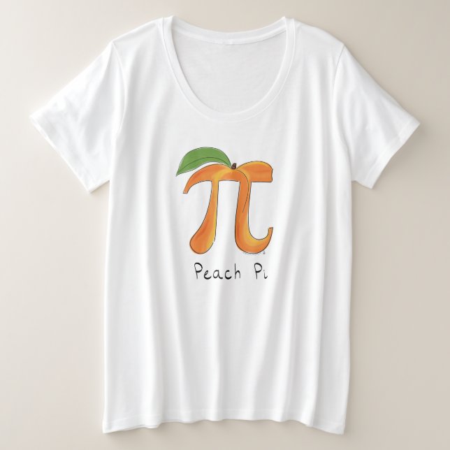 Camiseta Peach Pi Cute Math Pi Day Women's Plus Size Tshirt (Frente do Design)