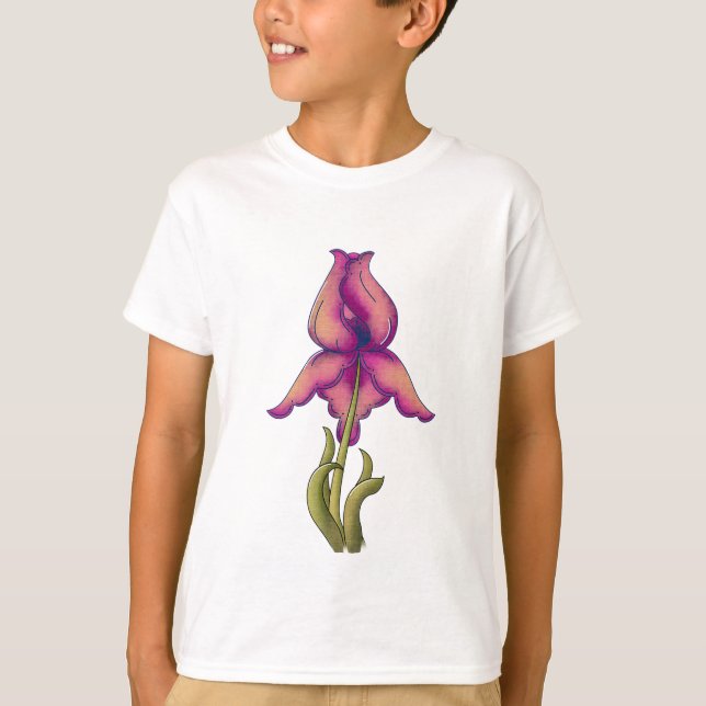 Camiseta Peach & Purple Iris (Frente)