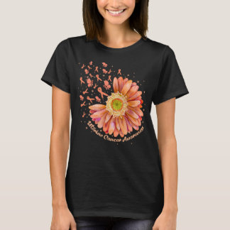 Camiseta Peach Ribbon Hummingbird Uterina de girassol Cance