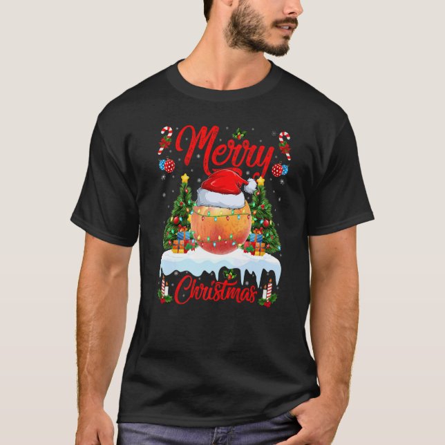 Camiseta Peaches Fruit Lights Xmas Tree Santa Peaches Chris (Frente)