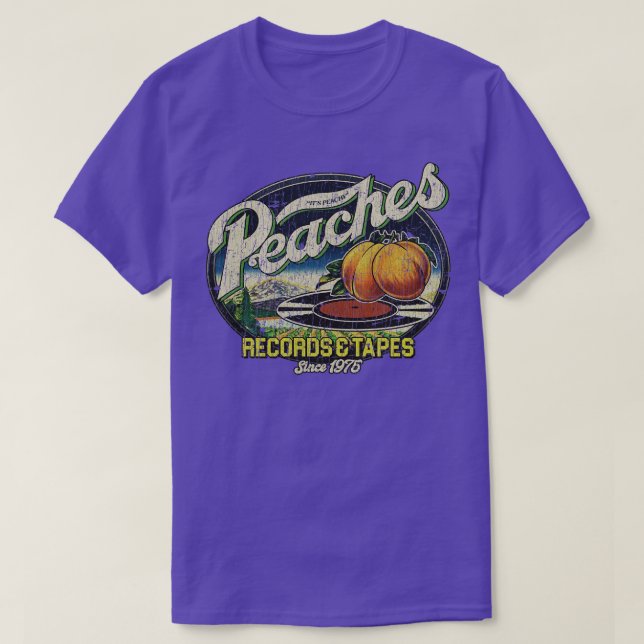 Camiseta Peaches Records Tapes 1975 (Frente do Design)