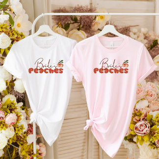 Camiseta Peaches Retro Font Savannah Bachelorette de Noiva