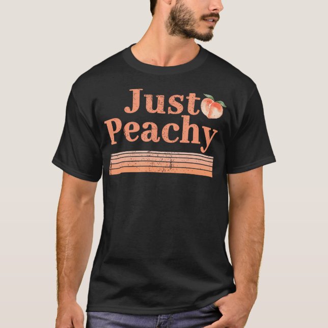Camiseta Peachy Peaches Nostalgia da Fruta de Verão (Frente)