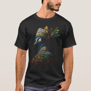 Camiseta Peacock Art Colorida Animal Bird Peacock