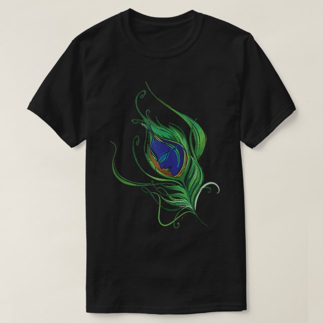 Camiseta Peacock Artista Pena Lorde Krishna Tanque Topo (Frente do Design)
