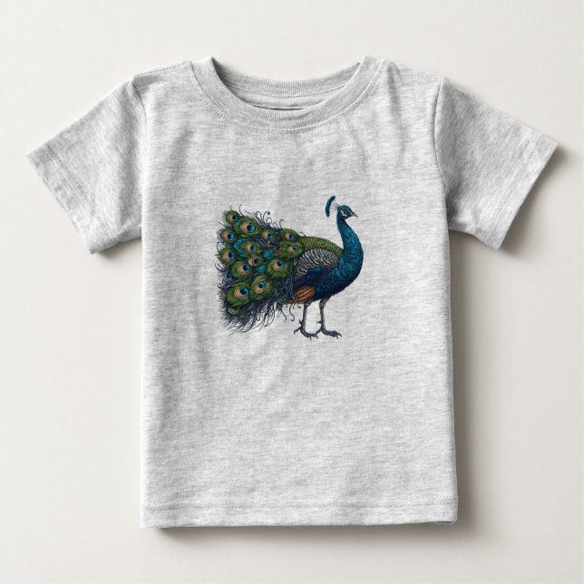 Camiseta Peacock bird Baby Fine Jersey (Frente)