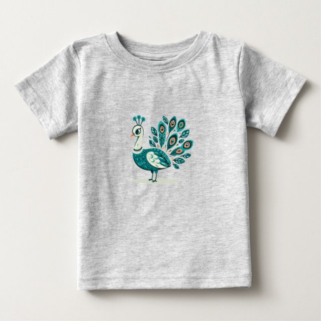 Camiseta Peacock bird Baby Fine Jersey (Frente)