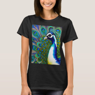 Camiseta Peacock Branco Azul e Verde
